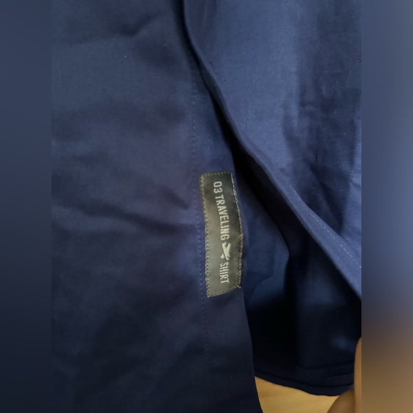 NEW O3 zoom from London Shirt Men's Button Up Long Sleeve blue Size : L - Picture 3 of 9